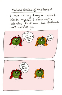 #stripperproblems comic strip by Lauren Barnett about redheads