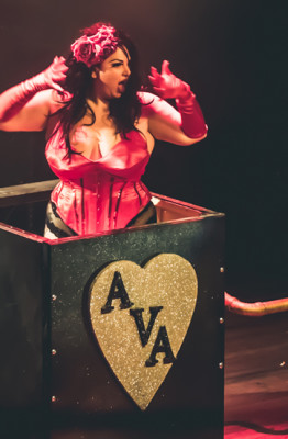 Ava Noir performing at the 2015 Toronto Burlesque Festival opening night show, The Lost Toys.