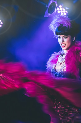 Ginger Valentine performing at the 2015 New York Burlesque Festival Saturday Night Spectacular at B.B. King Blues Club.